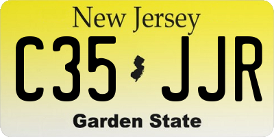 NJ license plate C35JJR