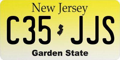 NJ license plate C35JJS