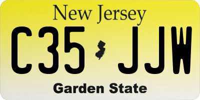 NJ license plate C35JJW