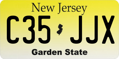 NJ license plate C35JJX