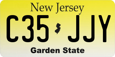 NJ license plate C35JJY