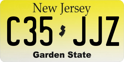 NJ license plate C35JJZ