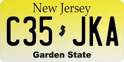 NJ license plate C35JKA