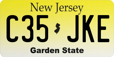 NJ license plate C35JKE