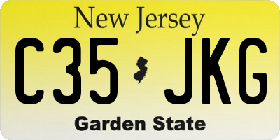 NJ license plate C35JKG