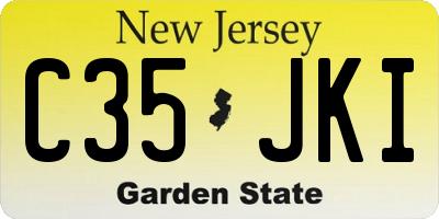 NJ license plate C35JKI
