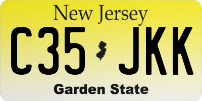 NJ license plate C35JKK