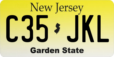 NJ license plate C35JKL