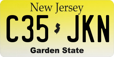 NJ license plate C35JKN