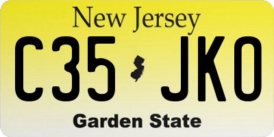 NJ license plate C35JKO