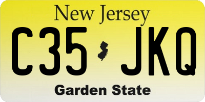 NJ license plate C35JKQ