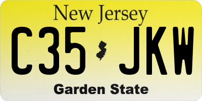 NJ license plate C35JKW