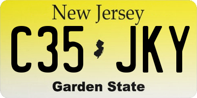 NJ license plate C35JKY