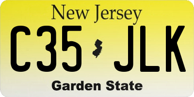 NJ license plate C35JLK