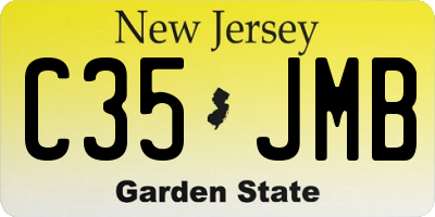 NJ license plate C35JMB