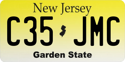 NJ license plate C35JMC