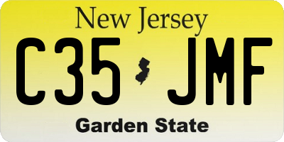 NJ license plate C35JMF