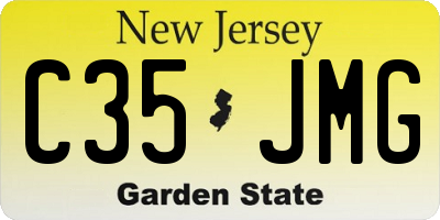 NJ license plate C35JMG