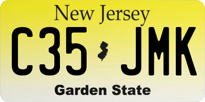 NJ license plate C35JMK