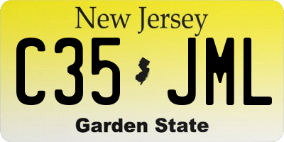 NJ license plate C35JML