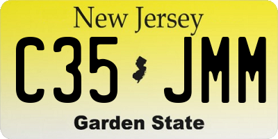 NJ license plate C35JMM