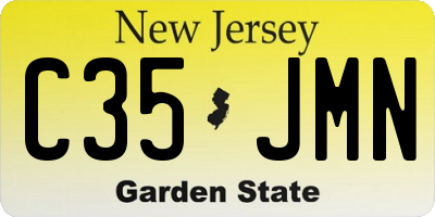 NJ license plate C35JMN