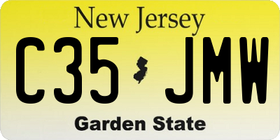 NJ license plate C35JMW