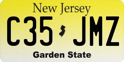 NJ license plate C35JMZ