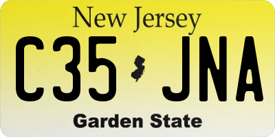 NJ license plate C35JNA