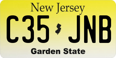 NJ license plate C35JNB