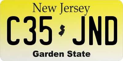 NJ license plate C35JND