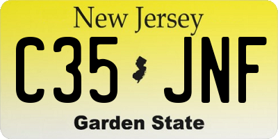 NJ license plate C35JNF