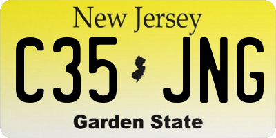 NJ license plate C35JNG