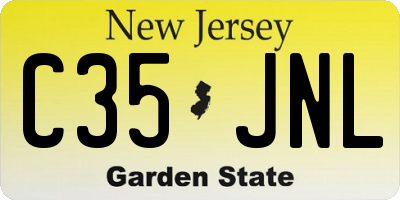 NJ license plate C35JNL