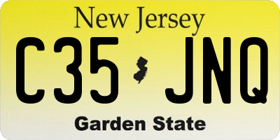 NJ license plate C35JNQ