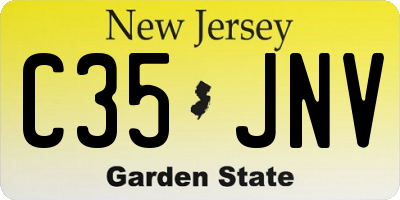 NJ license plate C35JNV