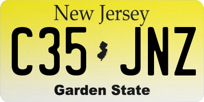 NJ license plate C35JNZ