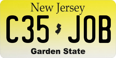 NJ license plate C35JOB