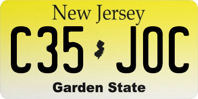 NJ license plate C35JOC