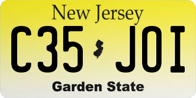 NJ license plate C35JOI