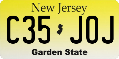 NJ license plate C35JOJ
