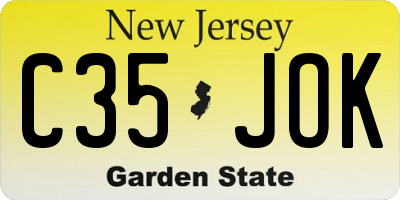 NJ license plate C35JOK