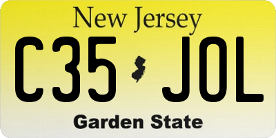NJ license plate C35JOL