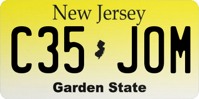 NJ license plate C35JOM