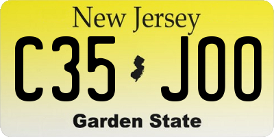 NJ license plate C35JOO