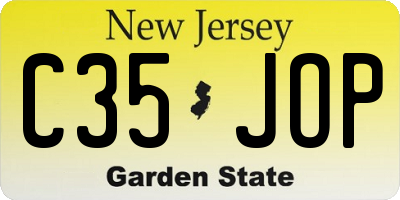 NJ license plate C35JOP