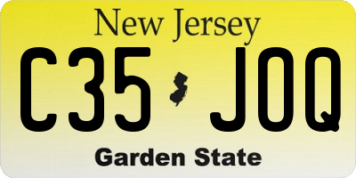 NJ license plate C35JOQ