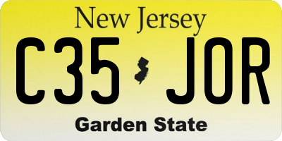 NJ license plate C35JOR