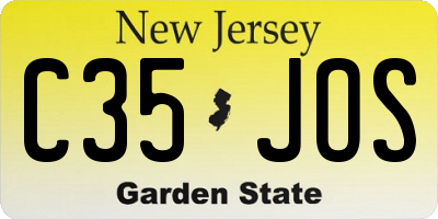 NJ license plate C35JOS