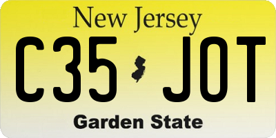 NJ license plate C35JOT